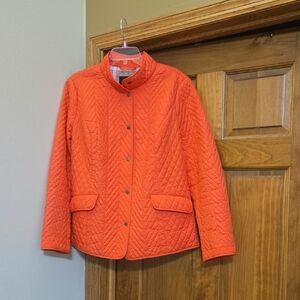 Talbots Vibrant Orange Quilted Utility Jacket
